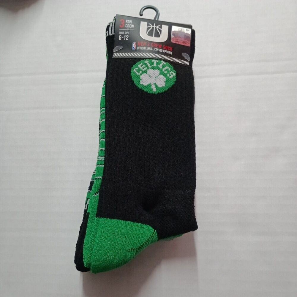 Boston Celtics Official NBA Licensed Apparel Ultra Crew Socks 3 Pair Size‎ 6-12 - Picture 2 of 5